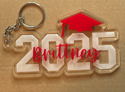 Senior Keychain Engraved and layered