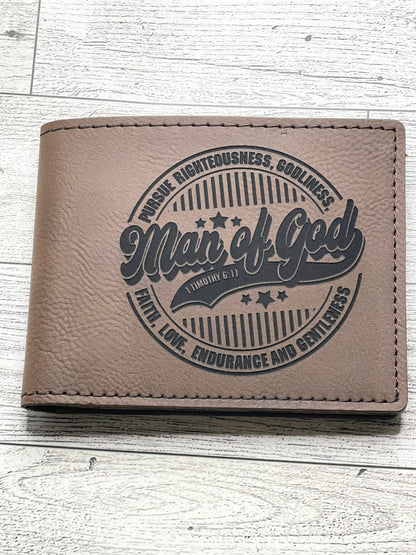 Engraved Leatherette Wallet
