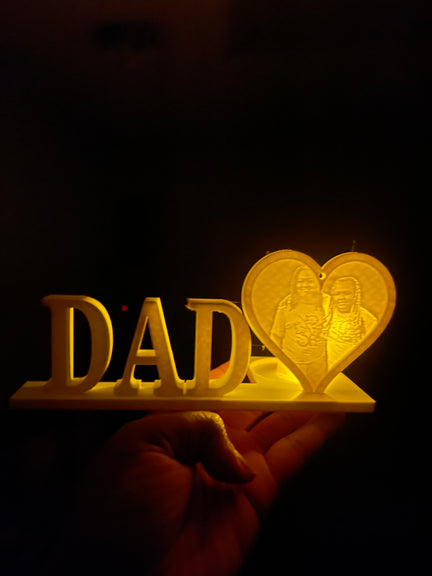 3D Printed Personalized DAD Lithophane Light Display