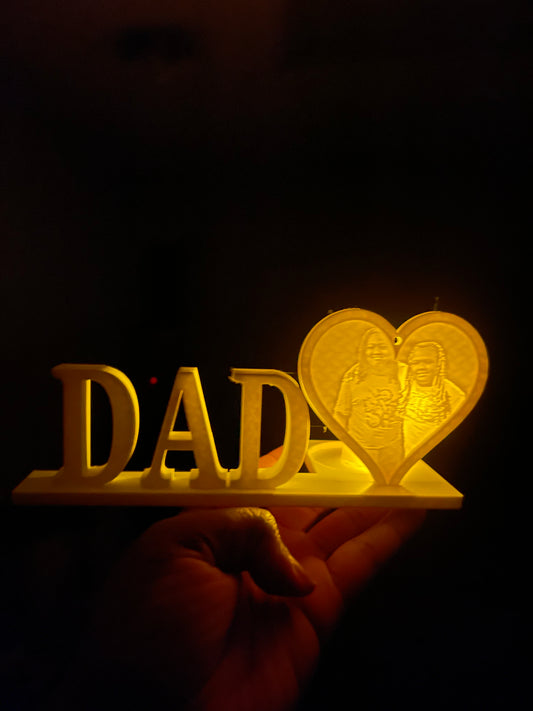 3D Printed Personalized DAD Lithophane Light Display
