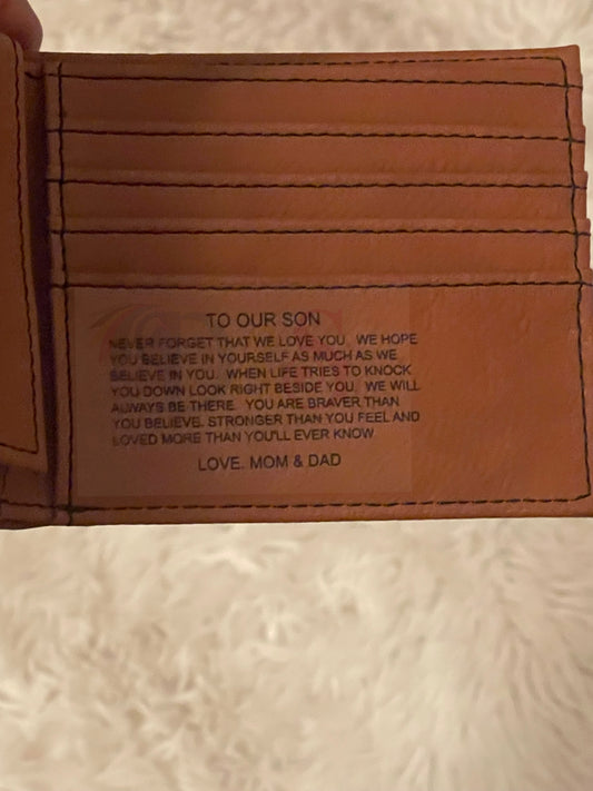 Engraved Leatherette Wallet