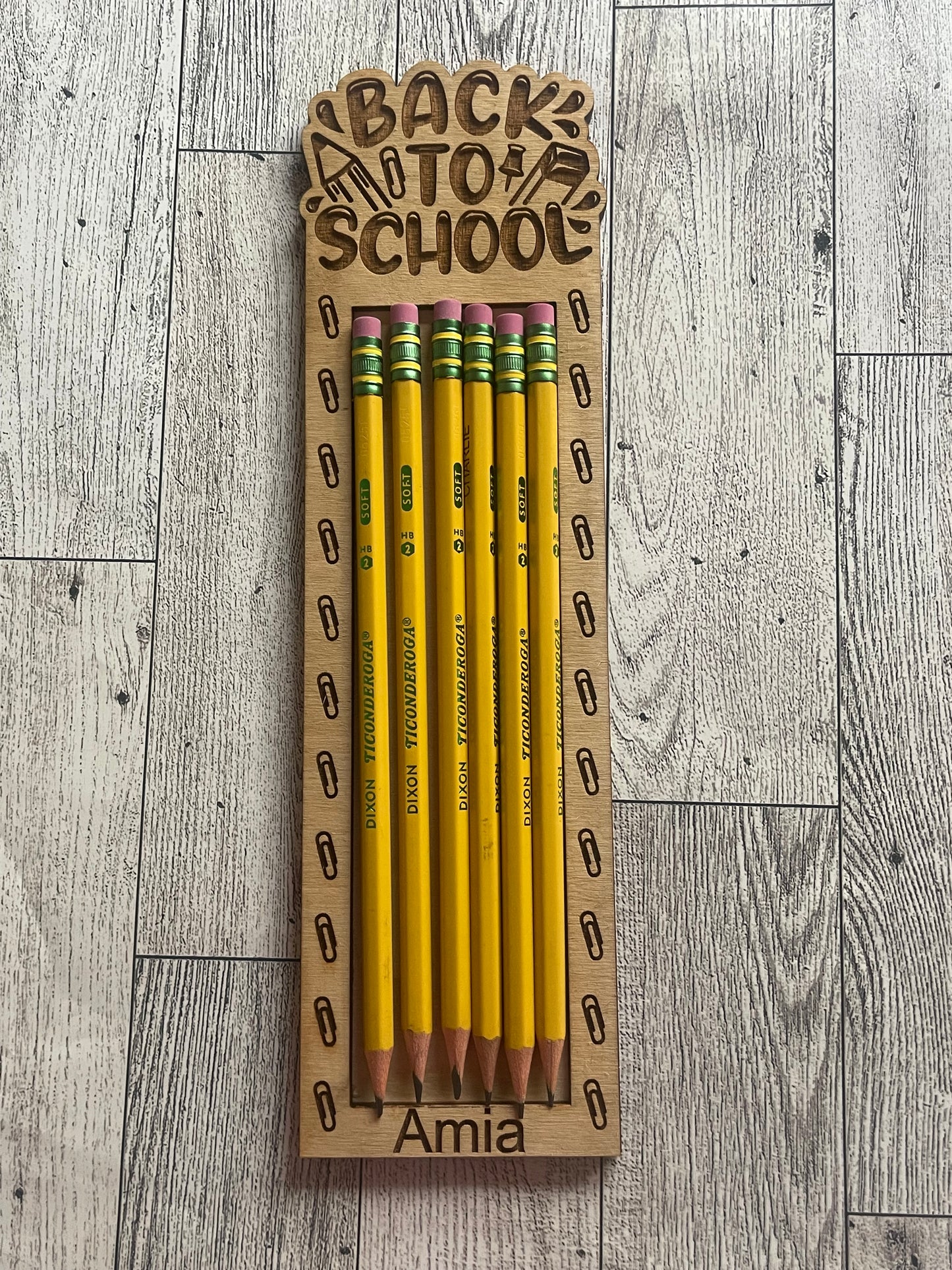 Engraved Pencils with engraved backer
