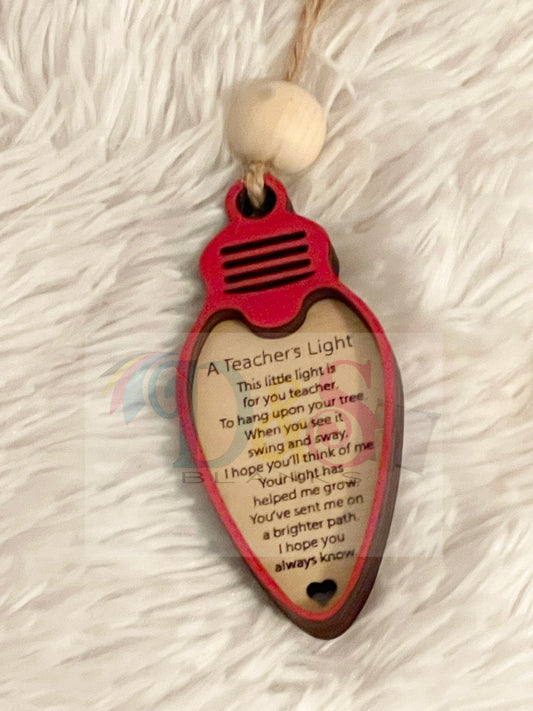 A Teachers Light Ornament
