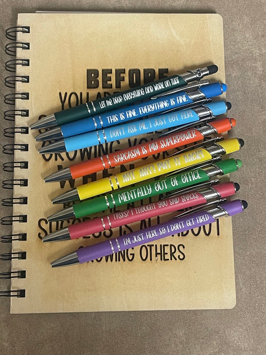 Barely Employed: A Sarcastic Pen Set