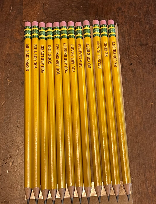 Positive Affirmation Engraved Pencils